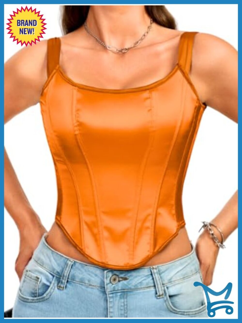 Square Neck Satin Corset Tank Top Sleeveless Lace Up Bustier Going Out